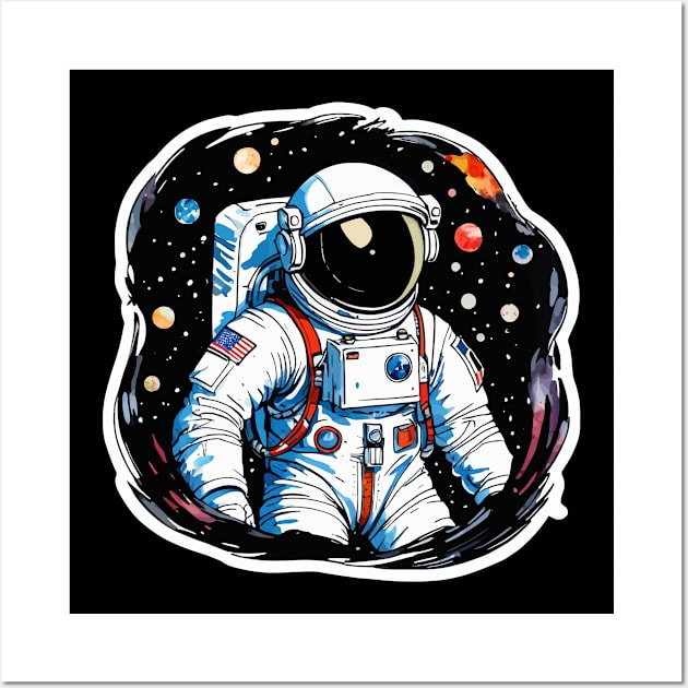 Astronaut Watercolor Wall Art by FluffigerSchuh
